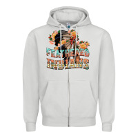 Dove Grey feathered indians Zipper Hoodie - texasbilliewilder