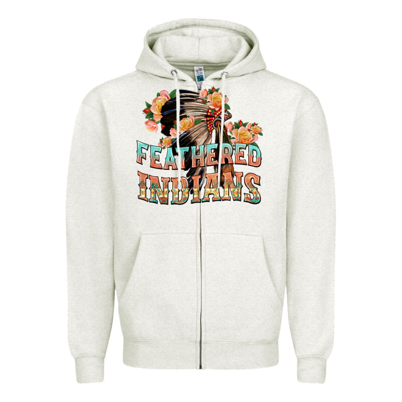 Feathered Indians Zipper Hoodie by texasbilliewilder | Teevron