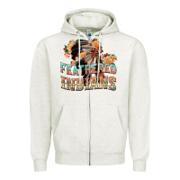 Oatmeal Heather feathered indians Zipper Hoodie - texasbilliewilder