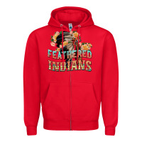 Red feathered indians Zipper Hoodie - texasbilliewilder