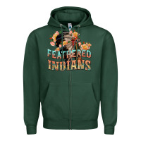 Sports Green feathered indians Zipper Hoodie - texasbilliewilder