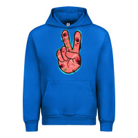 Cobalt Pink Floral Glitter Peace Sign Urban Hoodie - Jasminsmagicworld