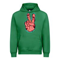 Emerald Pink Floral Glitter Peace Sign Urban Hoodie - Jasminsmagicworld