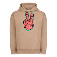 Pigment Burro Pink Floral Glitter Peace Sign Urban Hoodie - Jasminsmagicworld