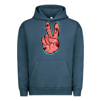 Pigment Midnight Navy Pink Floral Glitter Peace Sign Urban Hoodie - Jasminsmagicworld
