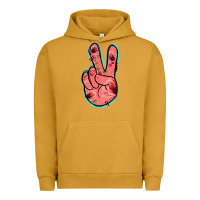 Pigment Peanut Butter Pink Floral Glitter Peace Sign Urban Hoodie - Jasminsmagicworld