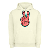 Pigment Pistachio Pink Floral Glitter Peace Sign Urban Hoodie - Jasminsmagicworld