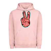 Pigment Salmon Pink Floral Glitter Peace Sign Urban Hoodie - Jasminsmagicworld