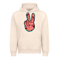 Sandshell Pink Floral Glitter Peace Sign Urban Hoodie - Jasminsmagicworld