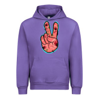 Tulip Pink Floral Glitter Peace Sign Urban Hoodie - Jasminsmagicworld