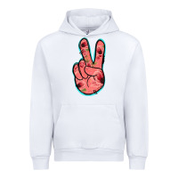 White Pink Floral Glitter Peace Sign Urban Hoodie - Jasminsmagicworld
