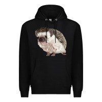 Black Hedgehog Illustrations Premium Hoodie - LillyAllenDesigns