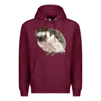 Burgundy Hedgehog Illustrations Premium Hoodie - LillyAllenDesigns