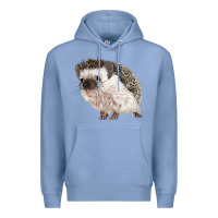 Colony Blue Hedgehog Illustrations Premium Hoodie - LillyAllenDesigns