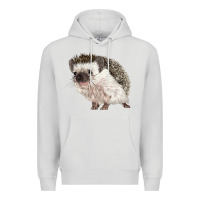 Dove Grey Hedgehog Illustrations Premium Hoodie - LillyAllenDesigns