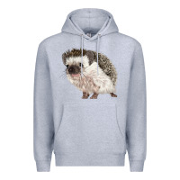 Heather Grey Hedgehog Illustrations Premium Hoodie - LillyAllenDesigns