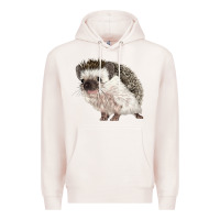 Pale Pink Hedgehog Illustrations Premium Hoodie - LillyAllenDesigns