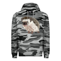 Slate Camo Hedgehog Illustrations Premium Hoodie - LillyAllenDesigns