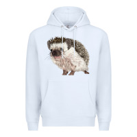 White Hedgehog Illustrations Premium Hoodie - LillyAllenDesigns