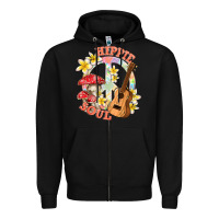Black hippie soul with peace Zipper Hoodie - texasbilliewilder