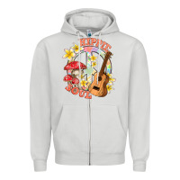 Dove Grey hippie soul with peace Zipper Hoodie - texasbilliewilder