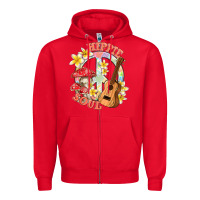 Red hippie soul with peace Zipper Hoodie - texasbilliewilder