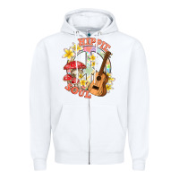 White hippie soul with peace Zipper Hoodie - texasbilliewilder