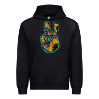 Black Aztec Sunflower Peace Sign Urban Hoodie - Jasminsmagicworld