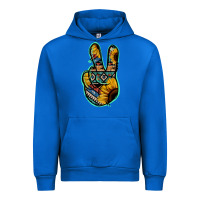 Cobalt Aztec Sunflower Peace Sign Urban Hoodie - Jasminsmagicworld