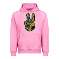 Fuchsia Pink Aztec Sunflower Peace Sign Urban Hoodie - Jasminsmagicworld