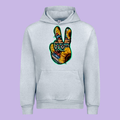 Aztec Sunflower Peace Sign Urban Hoodie Designed By Jasminsmagicworld