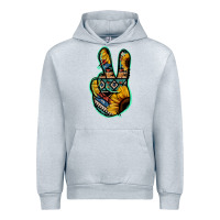 Heather Grey Aztec Sunflower Peace Sign Urban Hoodie - Jasminsmagicworld