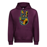 Mauve Wine Aztec Sunflower Peace Sign Urban Hoodie - Jasminsmagicworld