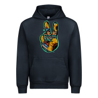 Navy Aztec Sunflower Peace Sign Urban Hoodie - Jasminsmagicworld