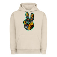 Pigment French Oak Aztec Sunflower Peace Sign Urban Hoodie - Jasminsmagicworld