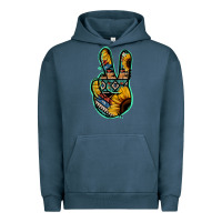 Pigment Midnight Navy Aztec Sunflower Peace Sign Urban Hoodie - Jasminsmagicworld