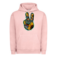 Pigment Salmon Aztec Sunflower Peace Sign Urban Hoodie - Jasminsmagicworld