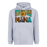 Heather Grey mama sunflower junkie Heavyweight Hoodie - Zillion Design Studio