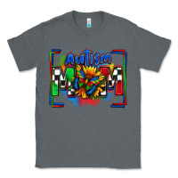 Charcoal Heather autism mom checkered flag Classic Tee - Zillion Design Studio