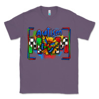 Lavender autism mom checkered flag Classic Tee - Zillion Design Studio