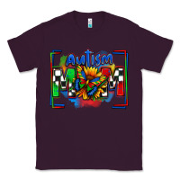 Plum autism mom checkered flag Classic Tee - Zillion Design Studio
