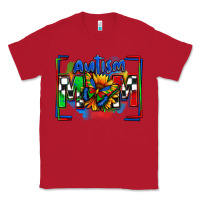 Red autism mom checkered flag Classic Tee - Zillion Design Studio