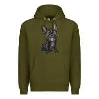 Army Green french bulldog Premium Hoodie - BarkalooDesign