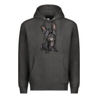 Charcoal Heather french bulldog Premium Hoodie - BarkalooDesign