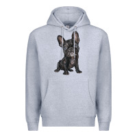 Heather Grey french bulldog Premium Hoodie - BarkalooDesign