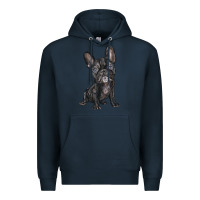 Navy french bulldog Premium Hoodie - BarkalooDesign
