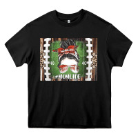 Black American Football Mom life Heavy Core Tee - CowhideDigitalArt