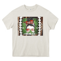 Cream American Football Mom life Heavy Core Tee - CowhideDigitalArt