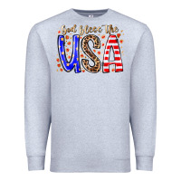 Heather Grey god bless the usa Premium Sweatshirt - RacoonDesign