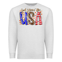 Oatmeal Heather god bless the usa Premium Sweatshirt - RacoonDesign